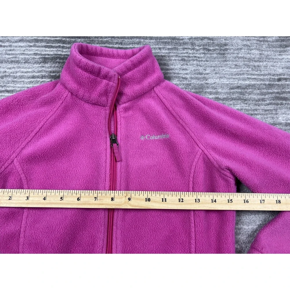 Columbia Jacket Girls Medium 10/12 Pink Fleece Full Zip Hiking Outdoor‎ Gorpcore